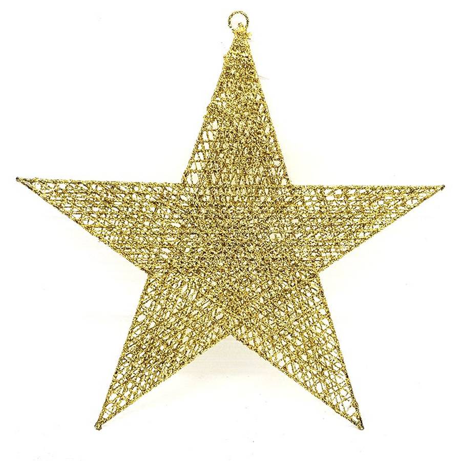 Bufftee Christmas Tree Large Star 30cm - Gold Tree Topper or Hanging Star