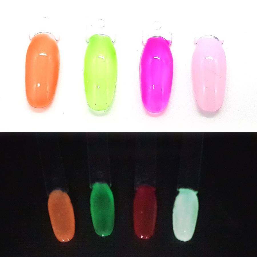 purpleX Neon Lumo Vs Crystal Clear Gel Nail Polish Set -6 Piece