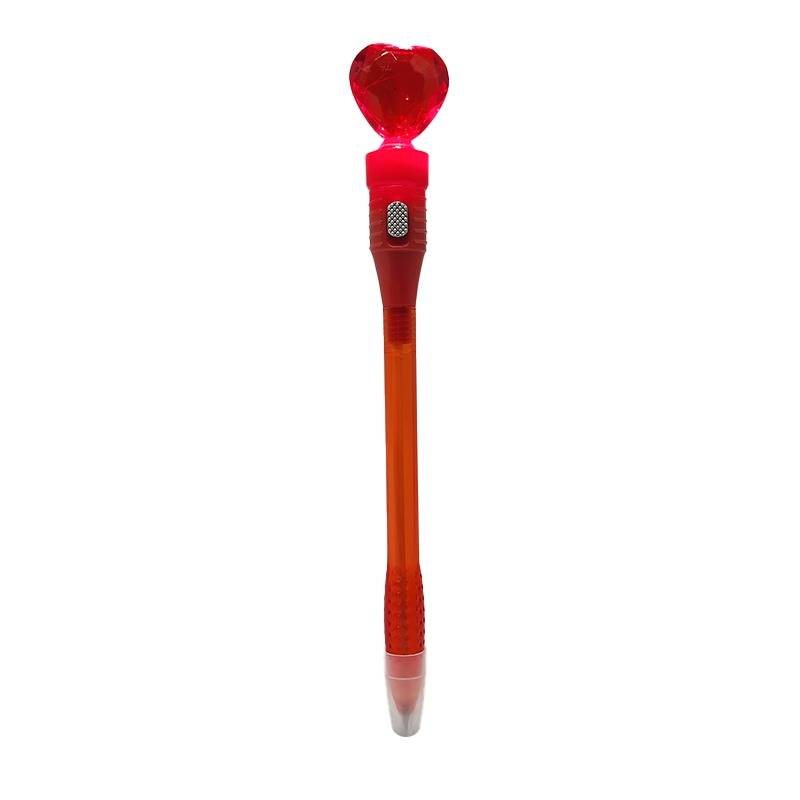 pX Red Led Light Up Heart Pen-Valentines Day Gift Blue Ink Pen
