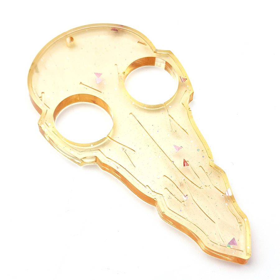 pX BoneBlade Resin Keyring Attachment Skeleton Glitter Keychain Accessory