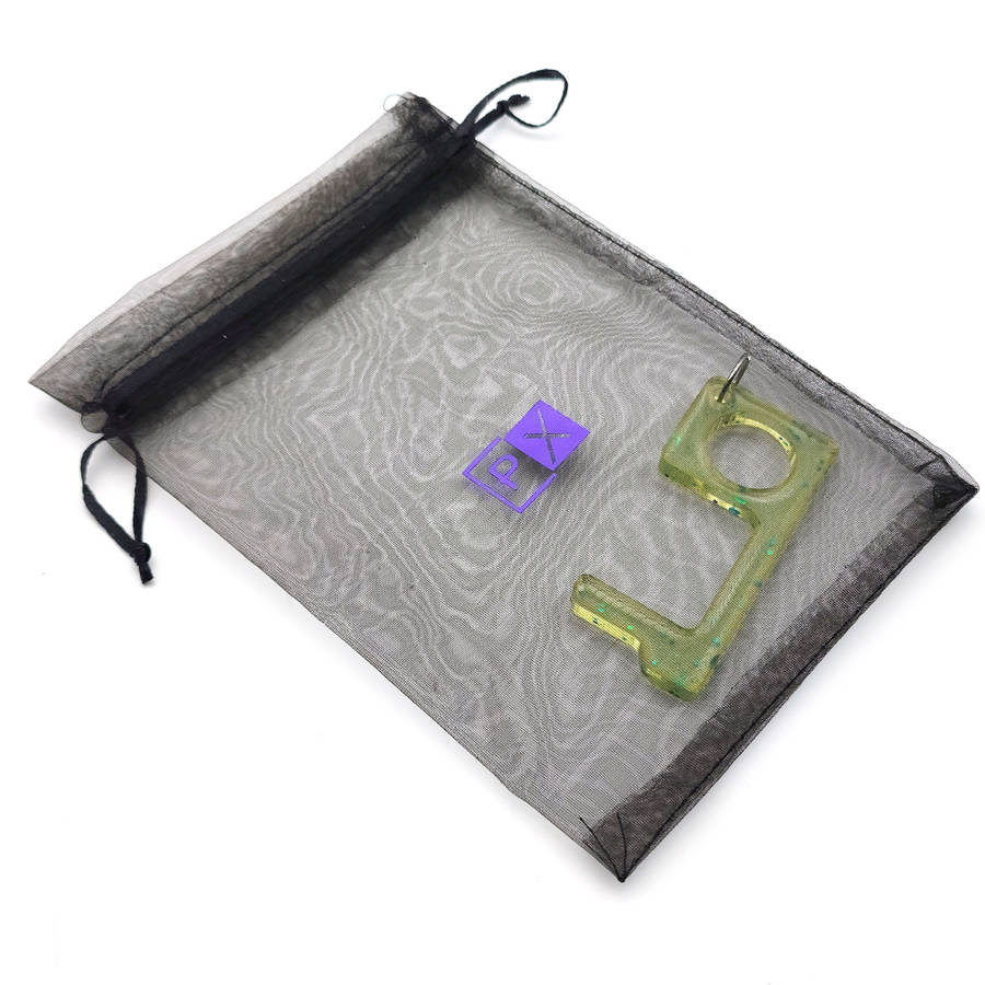 pX No Touch Door Handle Resin Mould Keyring Attachment Square Glitter Keychain Accessory