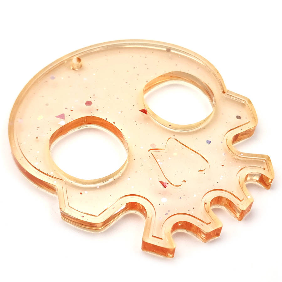 pX Skull Knuckle Duster Resin Mould KeyringSpeckle Glitter Keychain Accessory