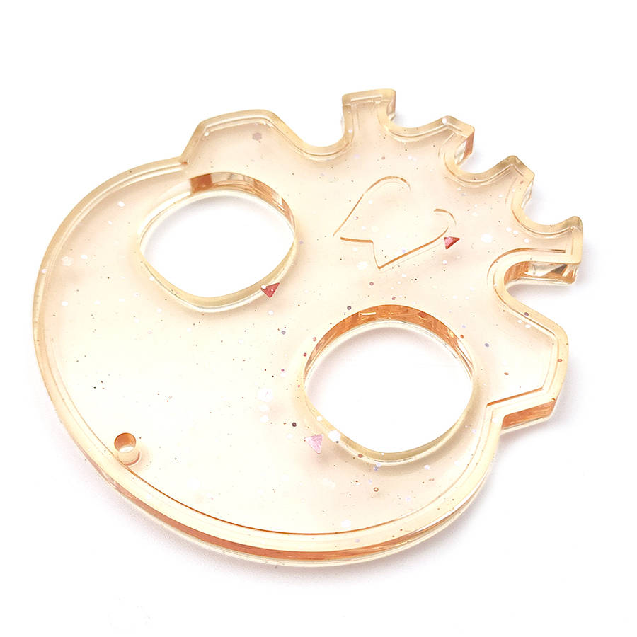 pX Skull Knuckle Duster Resin Mould KeyringSpeckle Glitter Keychain Accessory