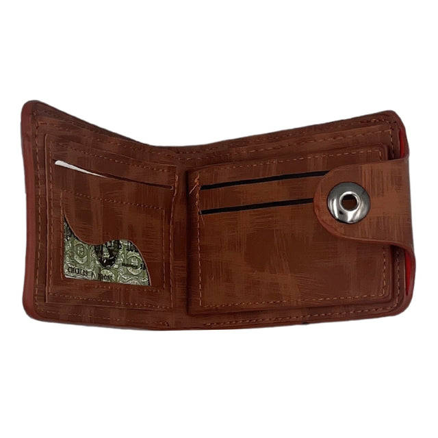 Kia Hua Fashion Men's Leather Wallet Brown Black