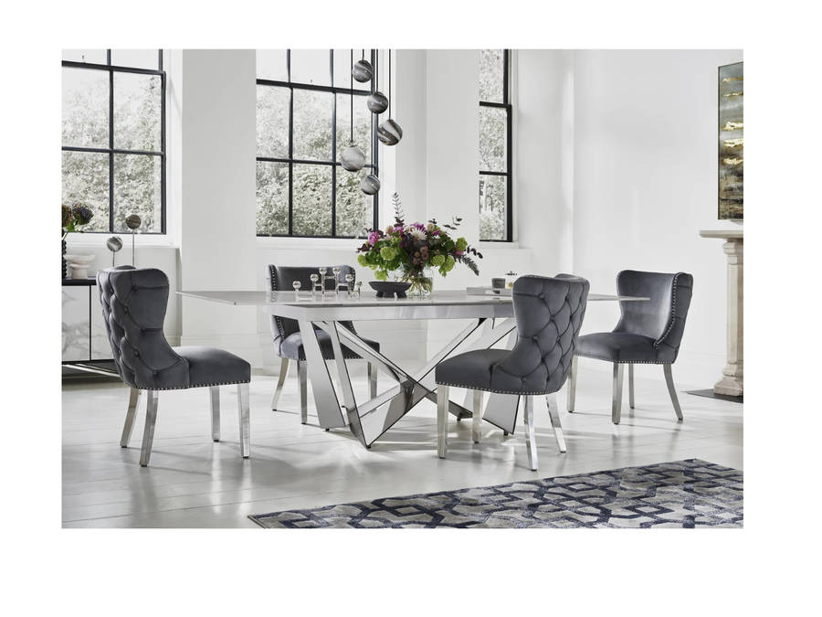 QandAHome-Diamond 6 Seater Dining Set