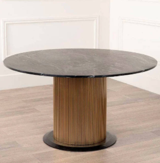 QandAHome-Modern Monarch Dining Table & 4 Beige Chairs set.