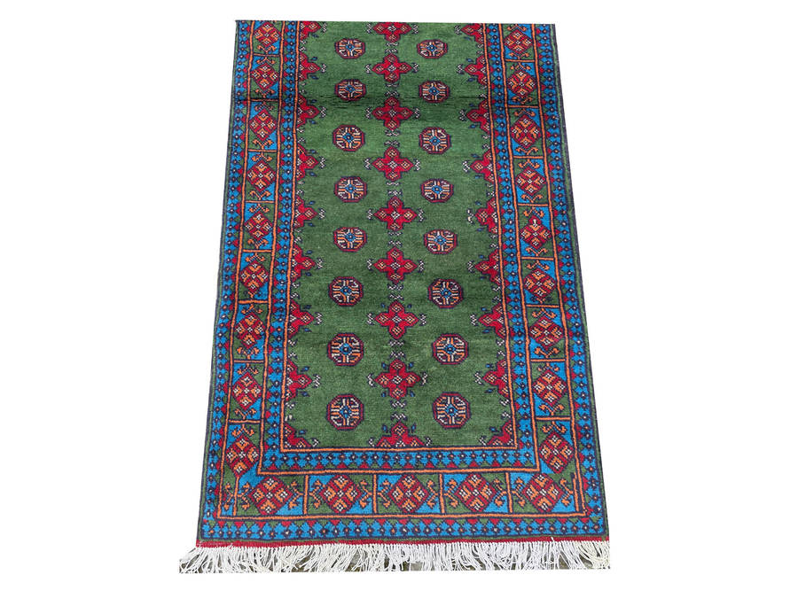 Fine Green Kunduz Bukhara Runner 248 x 87cm