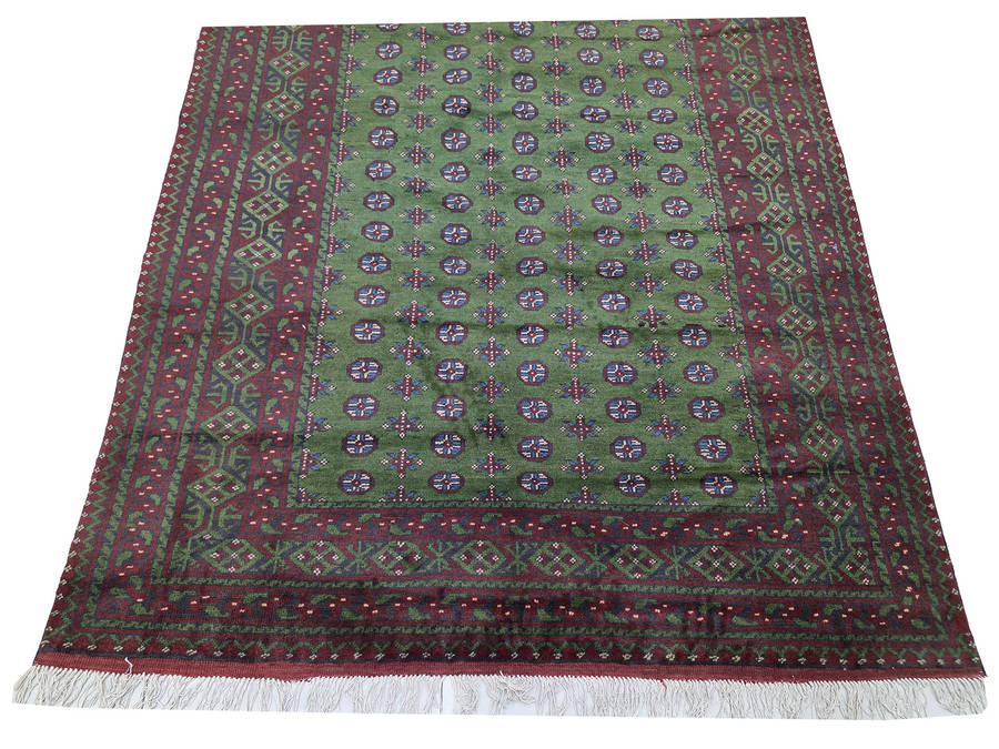 Afghan Kunduz Green Bukhara Design Carpet 300 x 200 CM
