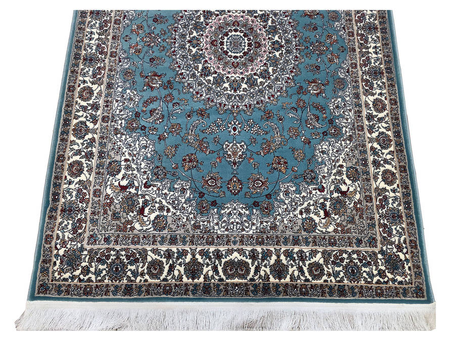 Blue Color Persian Nain Machine Made Carpet 180 x 120 CM