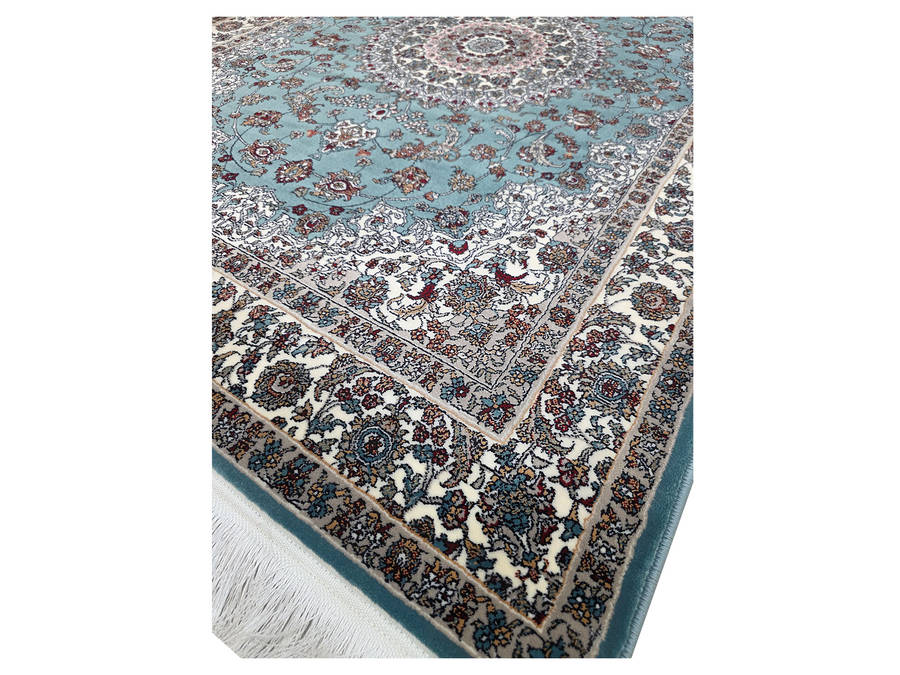 Blue Color Persian Nain Machine Made Carpet 180 x 120 CM