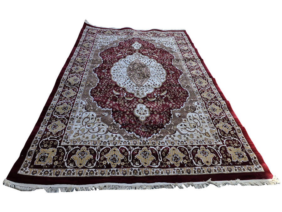 Maroon Color Kashan Style Machine Made Carpet 400 x 300 CM