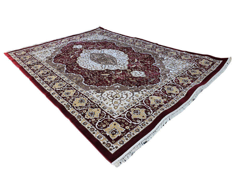 Maroon Color Kashan Style Machine Made Carpet 400 x 300 CM