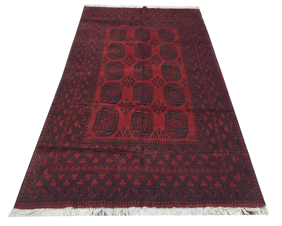 Gorgeous Handmade Red Afghan 287 x 200 cm