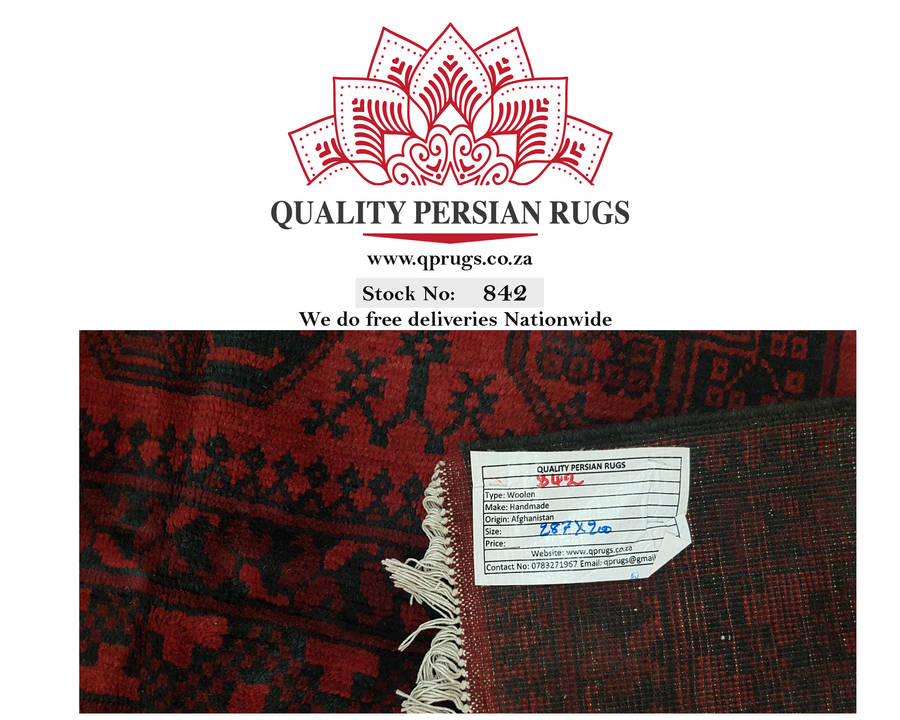 Gorgeous Handmade Red Afghan 287 x 200 cm