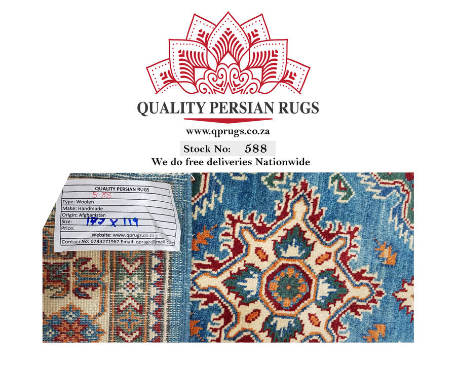 Stunning Handmade Kazaq Carpet 177 x 119cm