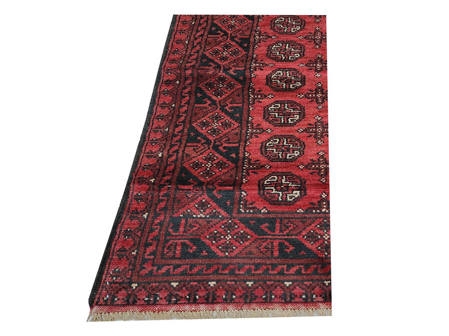 Beautiful Red Afghan Runner 278 x 76 cm