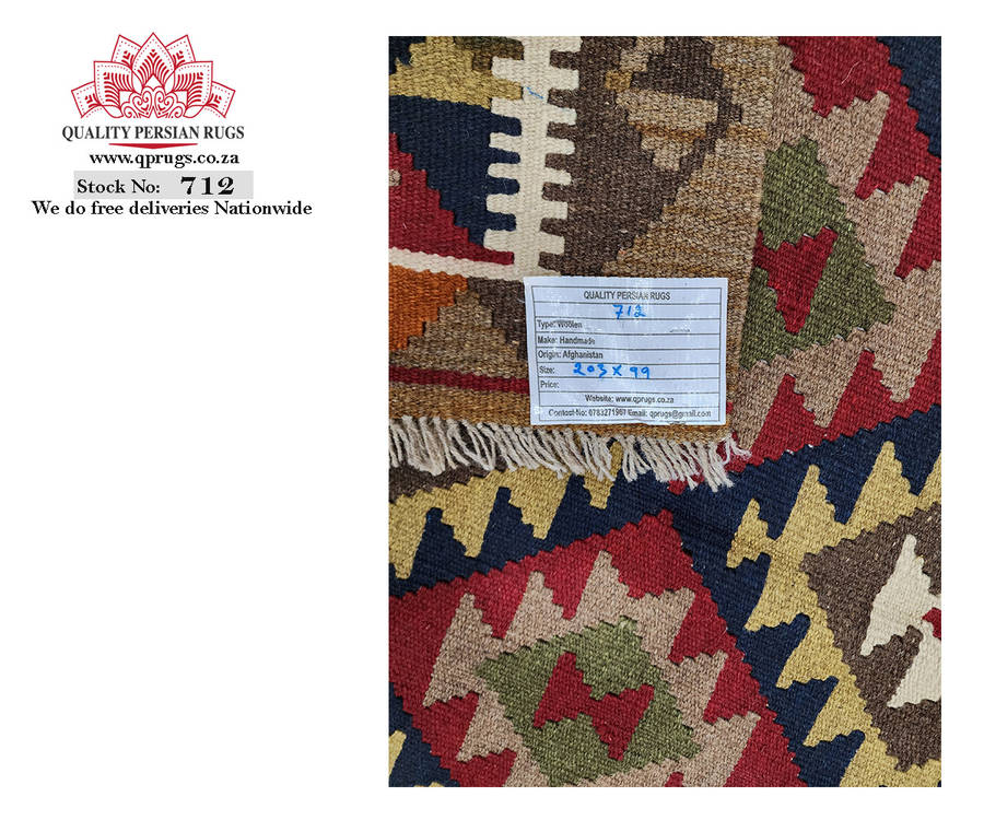 Stunning Afghan Maimana Kilim 203 x 99 CM