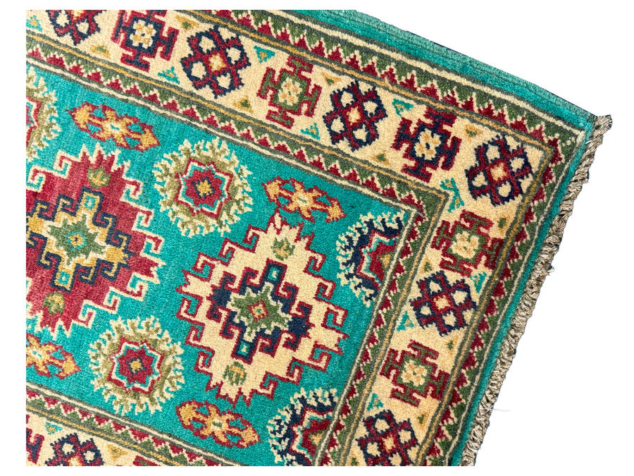 Gorgeous Afghan Handmade Kazaq Carpet 89 X 62 CM