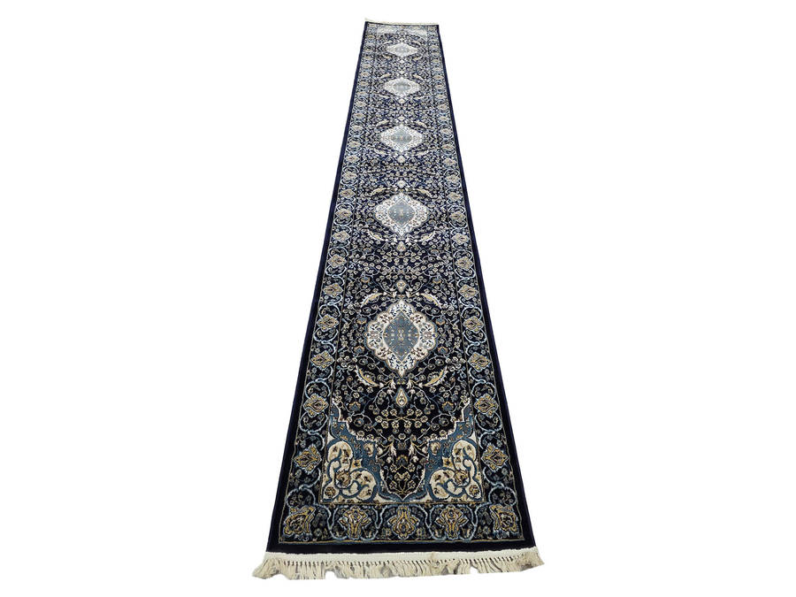 Stunning Kashan Design Machine Made Runner 500 x 80 CM