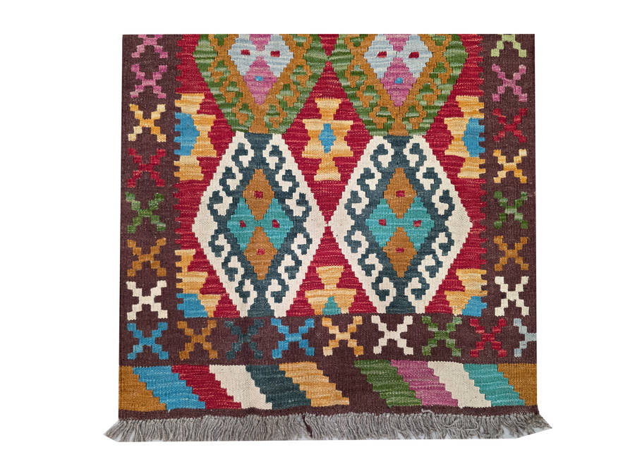 Beautiful Handwoven woolen Choubi Kilim Rug 289 x 79cm