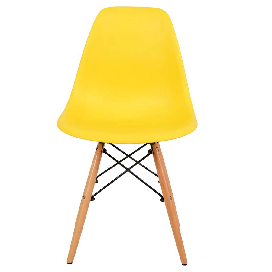 Emmy Wooden Leg Chair - Yellow