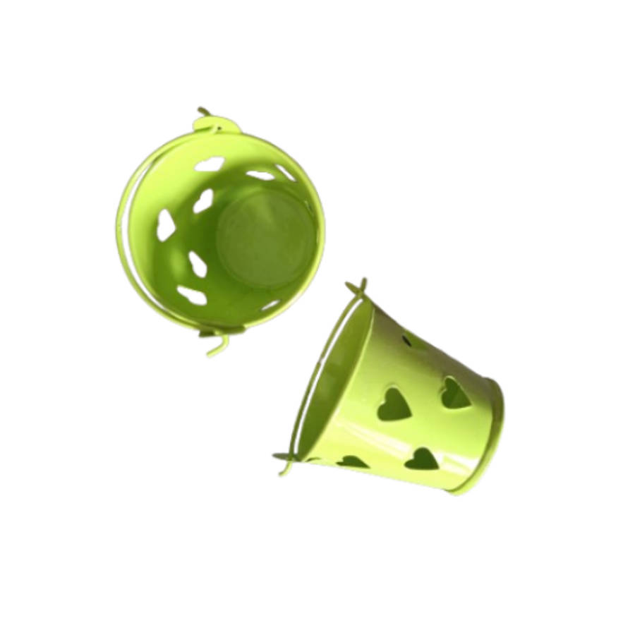 Green 5.5cm Tin Container with hearts
