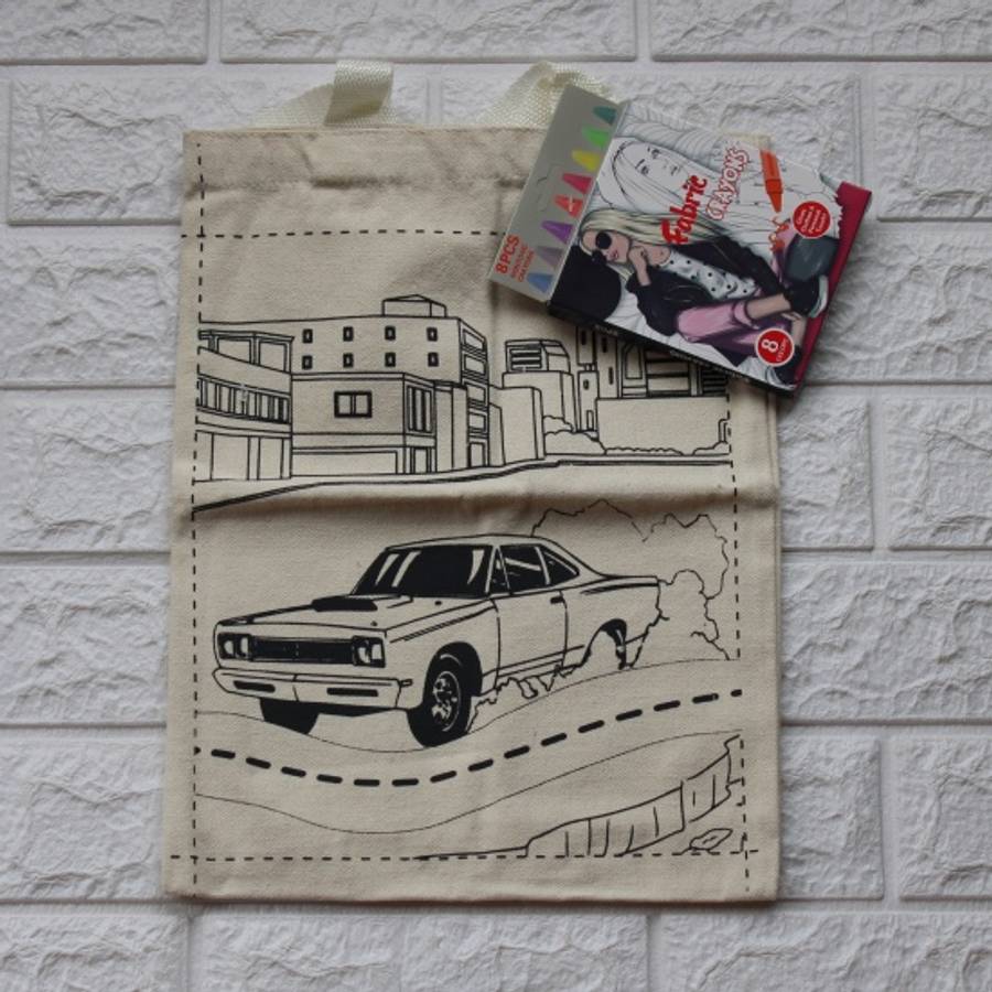 Car canvas tote bag
