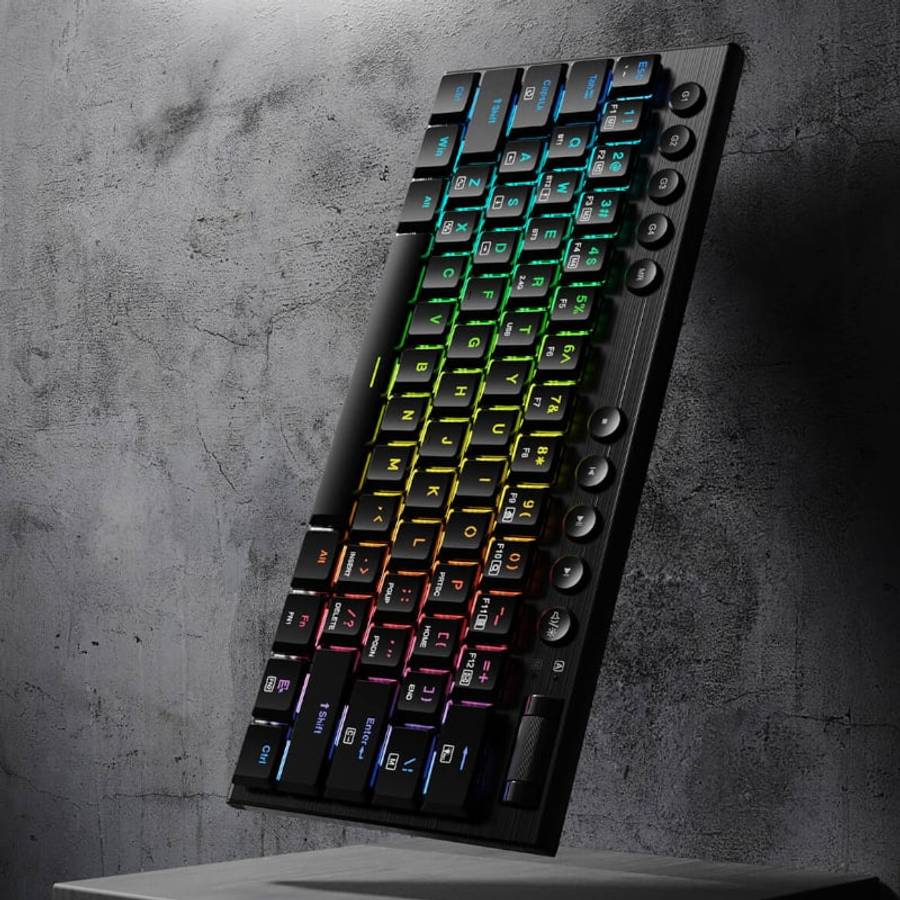 REDRAGON Horus Mini Pro 61Key Wireless Bluetooth Red Switch RGB Low Profile Gaming Mechanical Key...