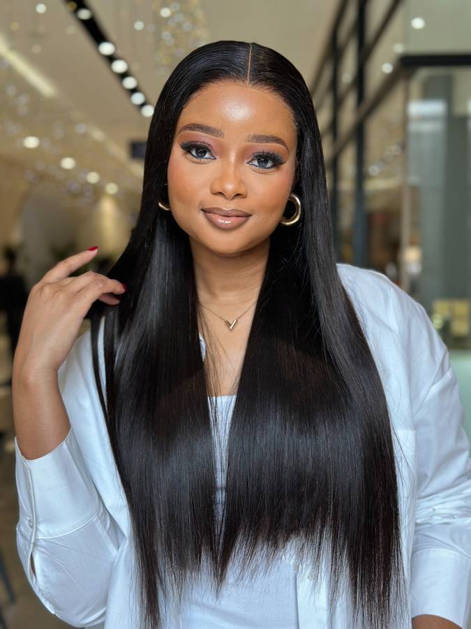 30" Pre-Bleached knots Double Drawn Straight Wig (Glueless)