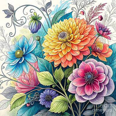Intricate Vibrant Florals [d]