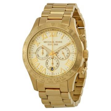 Michael Kors Layton Chronograph Champagne Dial Gold-tone Men's Watch