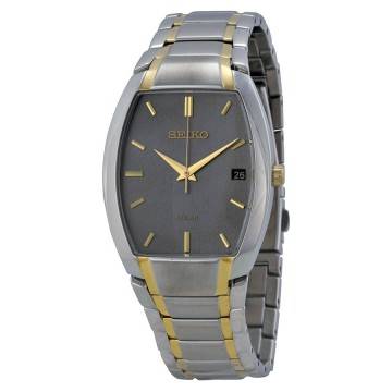Seiko Solar Blue Dial Two-tone Men's Watch
