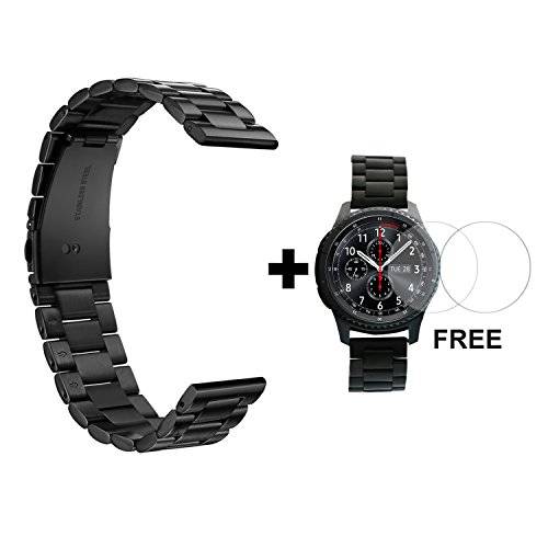 Gear S3 Bands with Screen Protector for Samsung Galaxy Classic and Frontier Smart Watch by GHIJKL (B