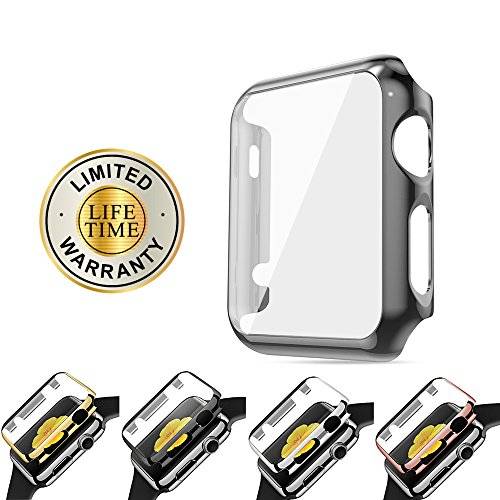 Apple Watch 42mm Screen Portector Case,DiDaDi 2 in 1 Ultra-Slim Electroplate Metal Plated Hard Case