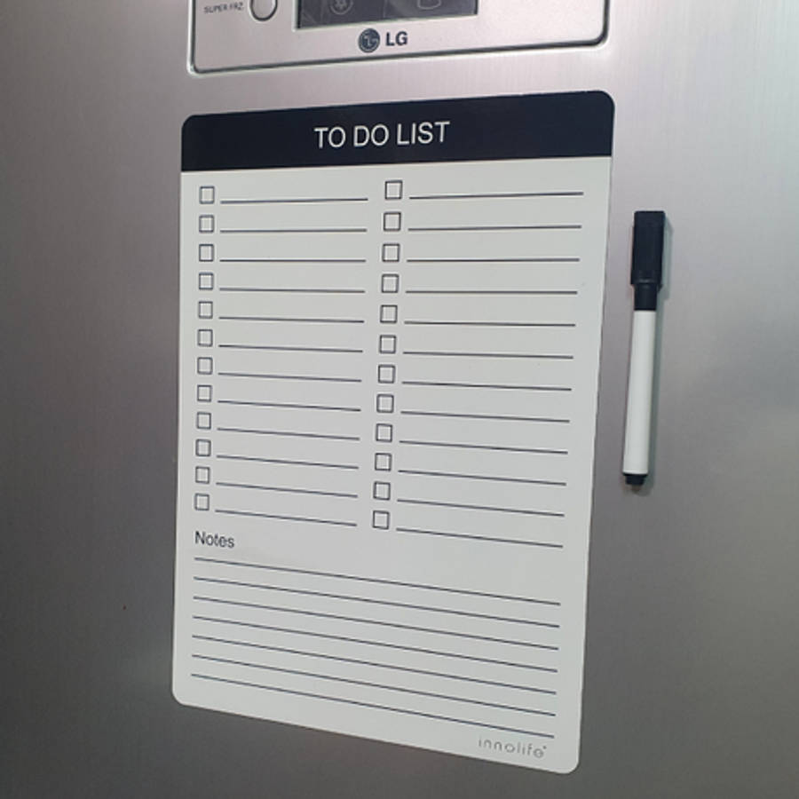 Magnetic Fridge To Do List - Whiteboard Organiser - Dry Erase - Notes