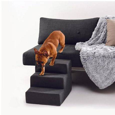 Innolife Dog Steps - 3 Step Dog/Cat High Density Foam Pet Stairs - Black