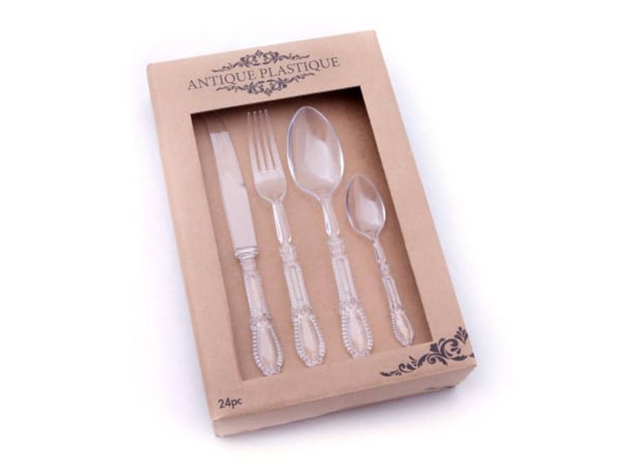 Nicolson Russell Antique Plastique 24 Piece Cutlery Set - APC01 - Clear