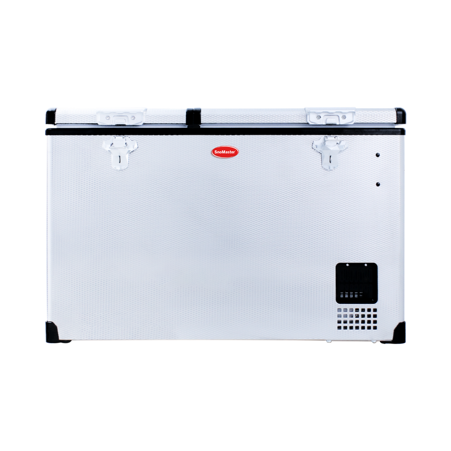 SnoMaster - 66L Dual Compartment Portable Fridge/Freezer AC/DC - Stainless Steel (SMDZ-EX67D)
