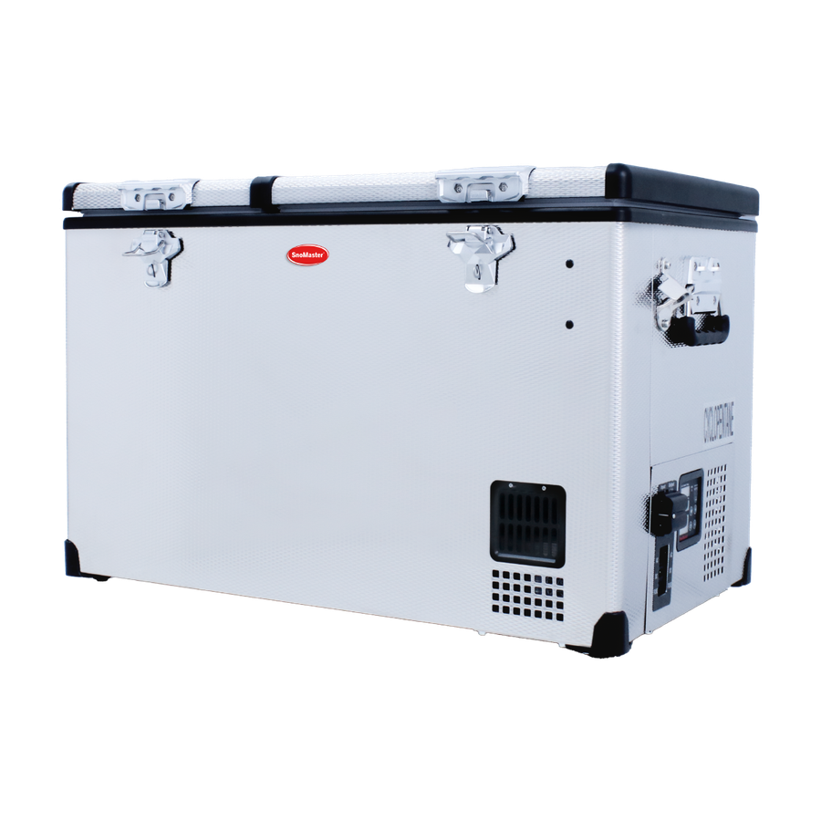 SnoMaster - 66L Dual Compartment Portable Fridge/Freezer AC/DC - Stainless Steel (SMDZ-EX67D)