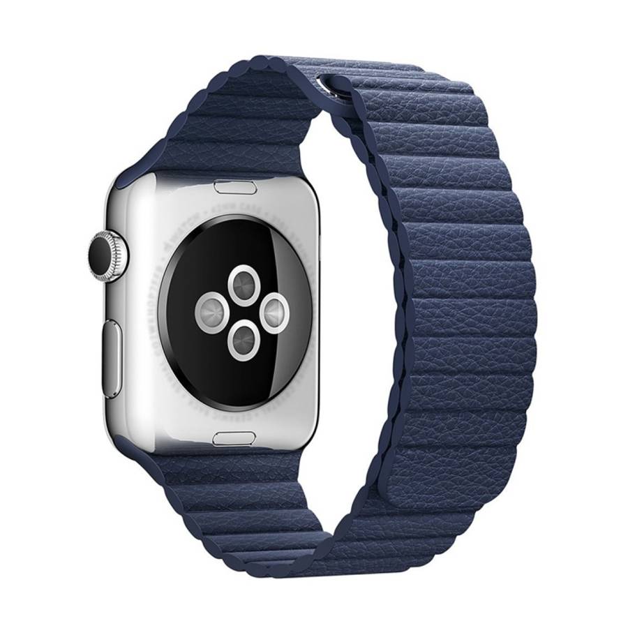 For Apple Watch 38mm Loop Magnetic Closure Clasp PU Leather Watch Band