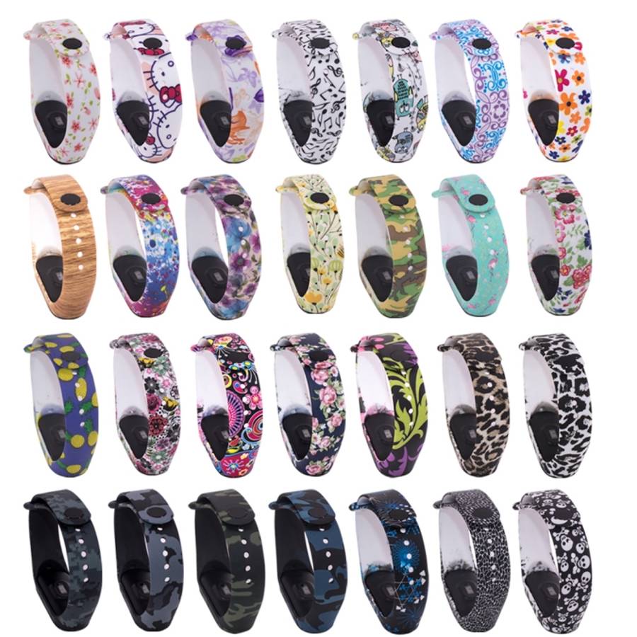 Silicone Painting Watch Band for Xiaomi Mi Band 3 &amp; 4