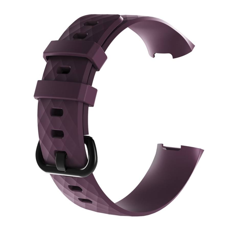 Diamond Pattern Silicone Watch Band for Fitbit Charge 3, Size: 210x18mm, Size210x18mm