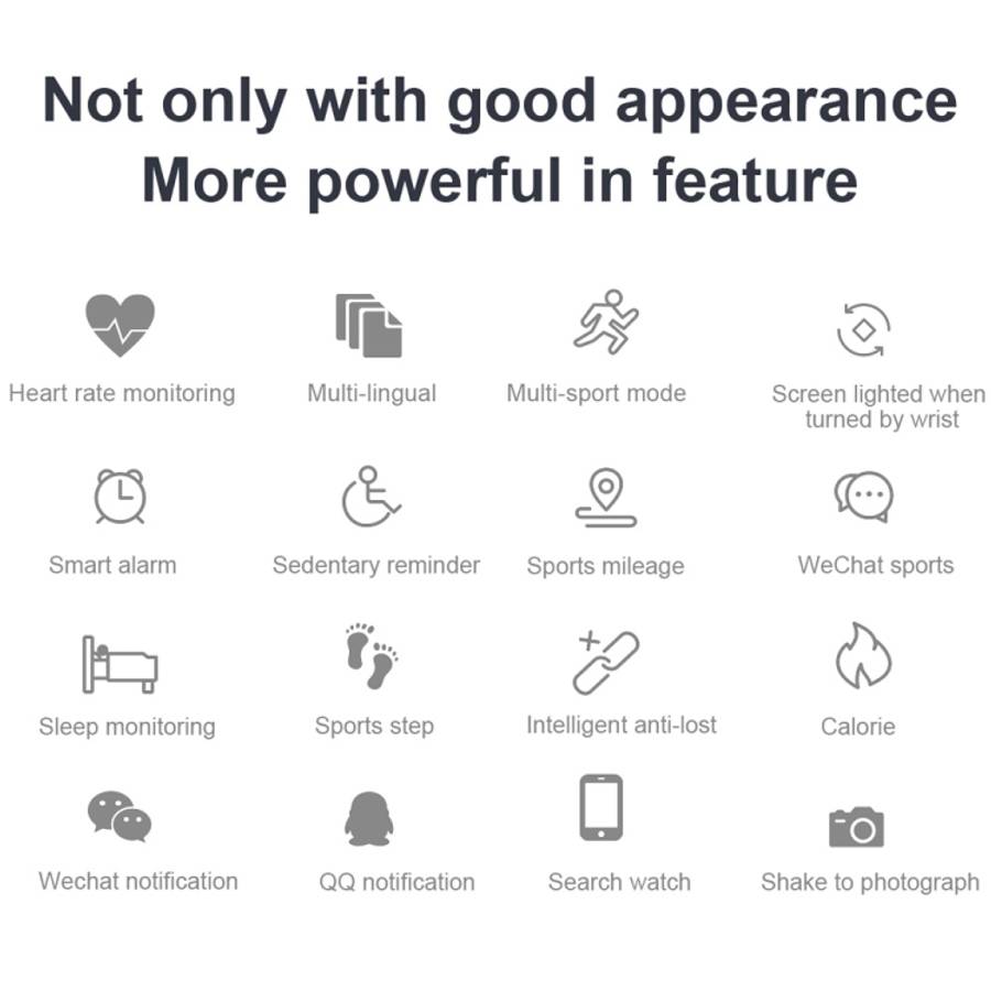DK02 1.3 inches IPS Color Screen Smart Bracelet IP67 Waterproof, Support Call Reminder /Heart Rat...