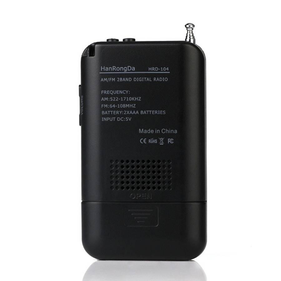 HRD-104 Mini Portable FM + AM Two Band Radio with Loudspeaker