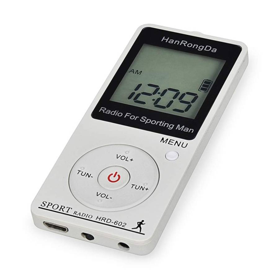 HRD-602 Digital Display FM AM Mini Sports Radio with Step Counting Function