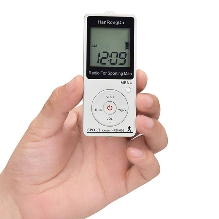 HRD-602 Digital Display FM AM Mini Sports Radio with Step Counting Function