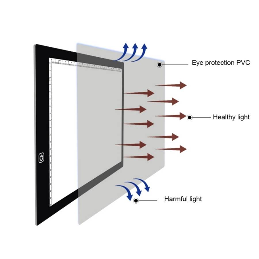 A4 Size 5W 5V LED LED Stepless Dimmable Acrylic Copy Boards for Anime Sketch Drawing Sketchpad, w...
