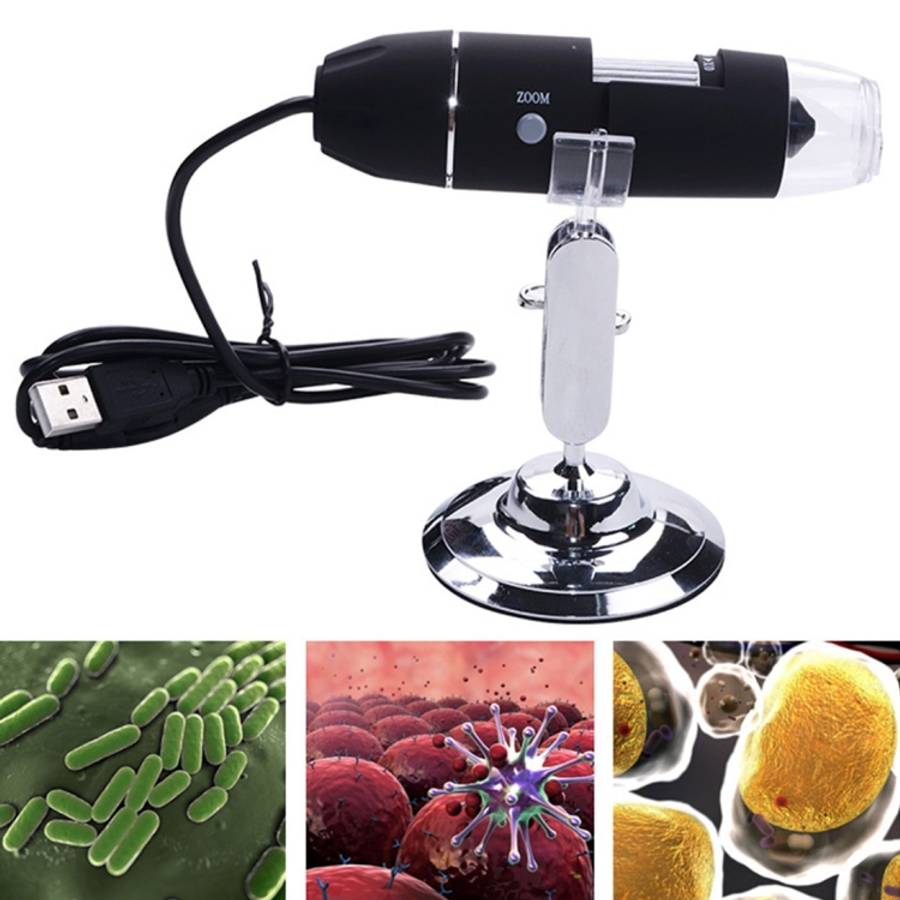 1000X Magnifier 0.3MP Image Sensor USB Digital Microscope with 8 LED &amp; Professional Stand, 1000X
