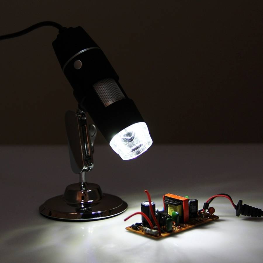 1000X Magnifier 0.3MP Image Sensor USB Digital Microscope with 8 LED &amp; Professional Stand, 1000X