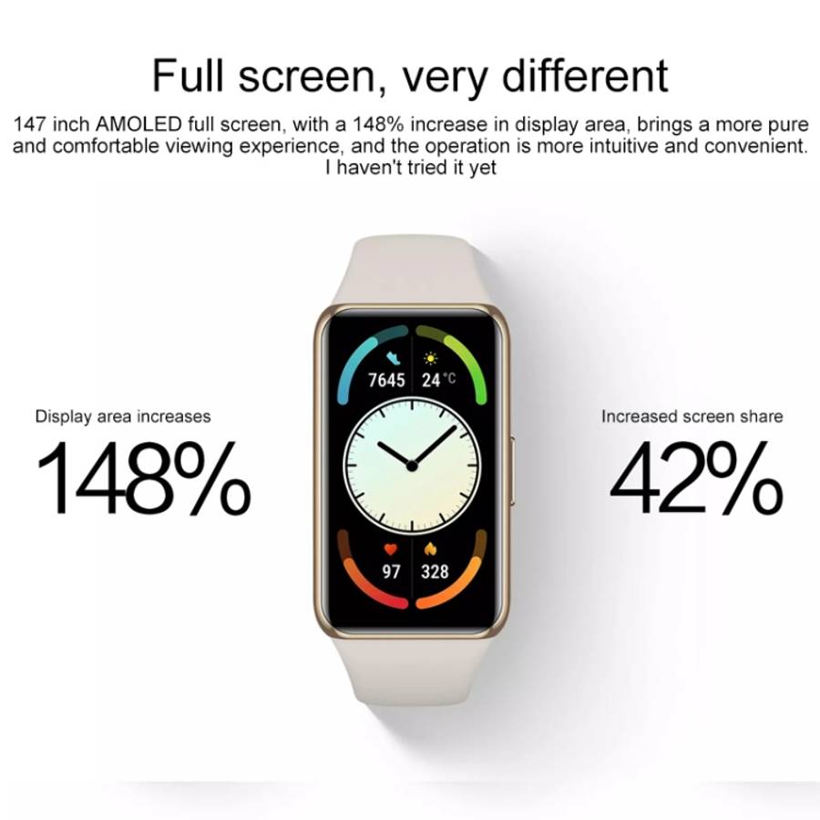 Original Huawei Band 6 Pro 1.47 inch AMOLED Color Screen Bluetooth 5.0 5ATM Waterproof Smart Wris...